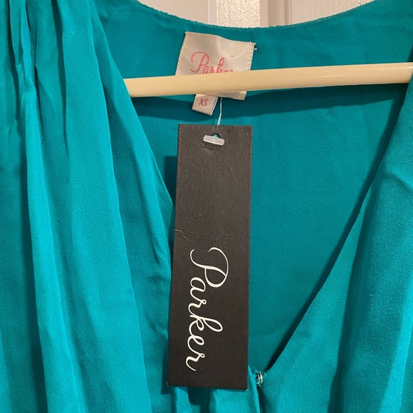 Parker Turquoise 100% Silk XS Dress NWT See Description / Photos - Picture 6 of 16